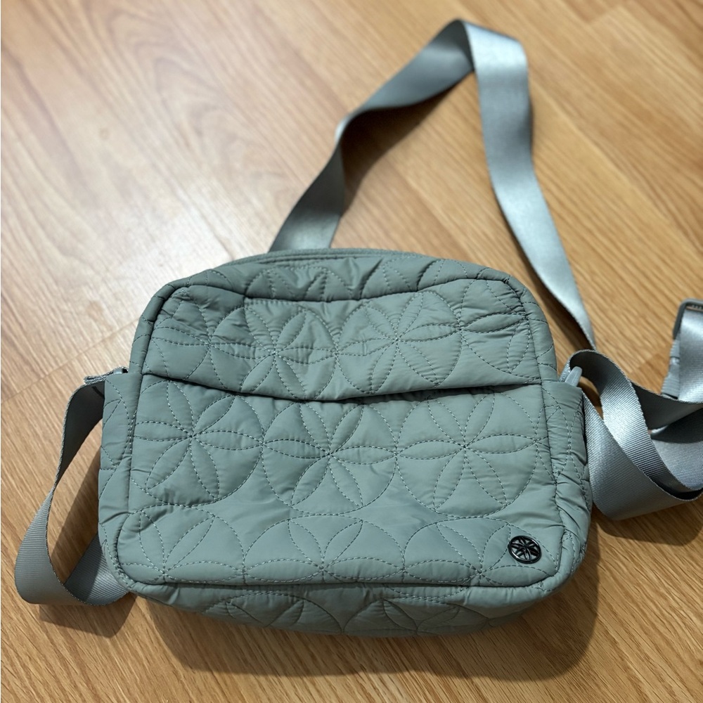 Quilted green Crossbody Bag with Strap